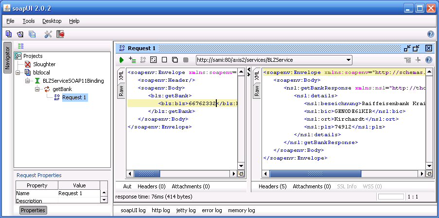 Testing the SOAP Router with the soapUI Tool