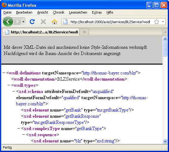 WSDL File in Browser