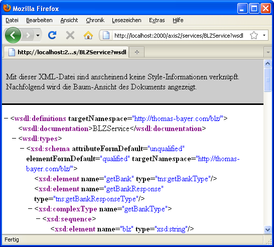 WSDL File in Browser WSDL File in Browser