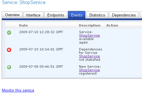 Service Event History
